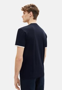 TOM TAILOR KURZARM HENLEY GESTREIFT - Tričko s potlačou - dunkelblau