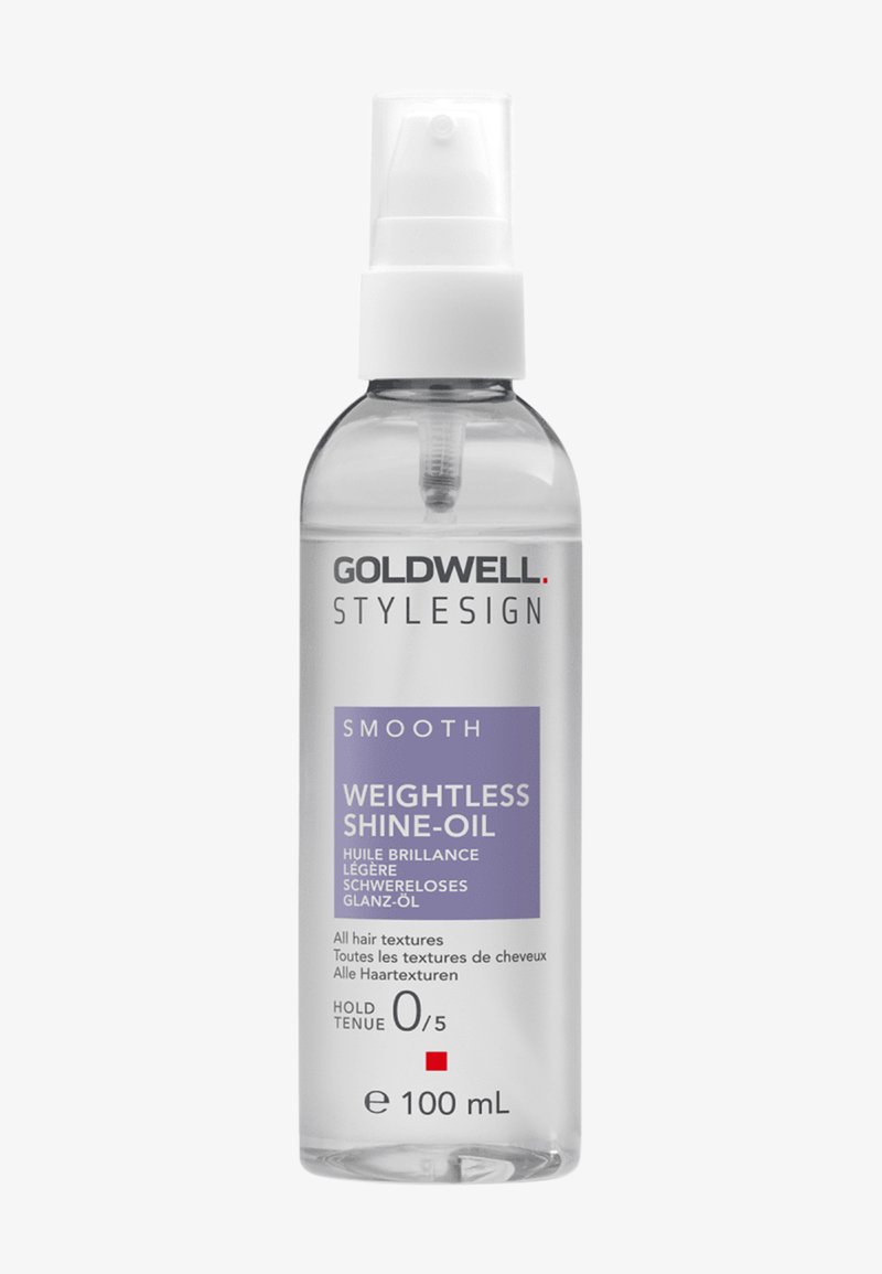 Doorzichtige sprayfles van Goldwell Stylesign Smooth Weightless Shine-Oil voor alle haartypes, 100 ml, hold niveau 0 van 5.