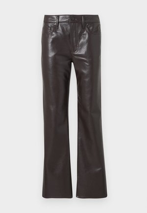 GENOVA LOW RISE - Kožené nohavice - chocolate brown