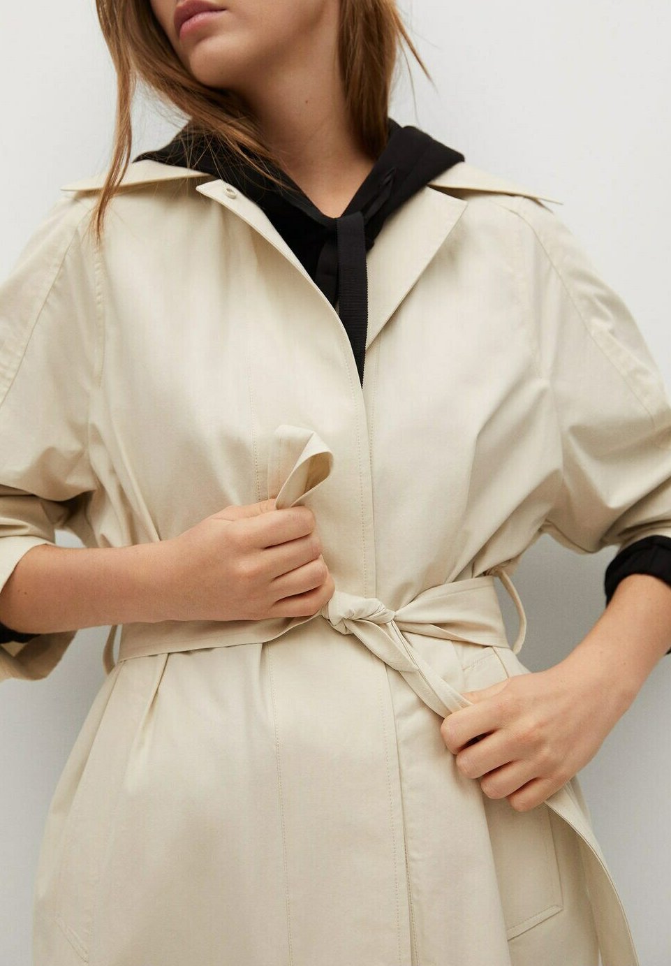 mango white trench coat
