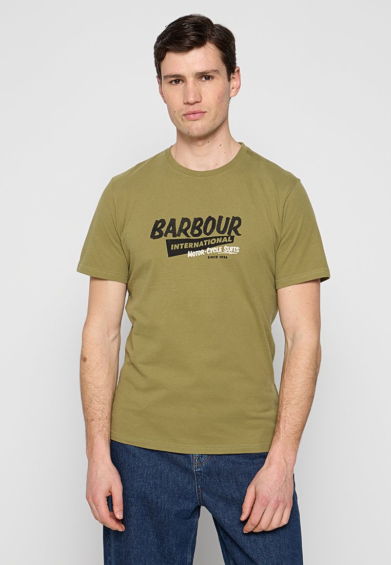 Barbour International T-shirt print kaki
