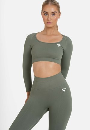 LONG SLEEVE RETAINED SEAMLESS  - Top s dlhým rukávom - army green
