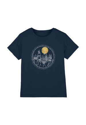 Cotton Soul, HARRY POTTER HOGWARTS FULL MOON LINE ART UNISEX - Print T-shirt - dark blue