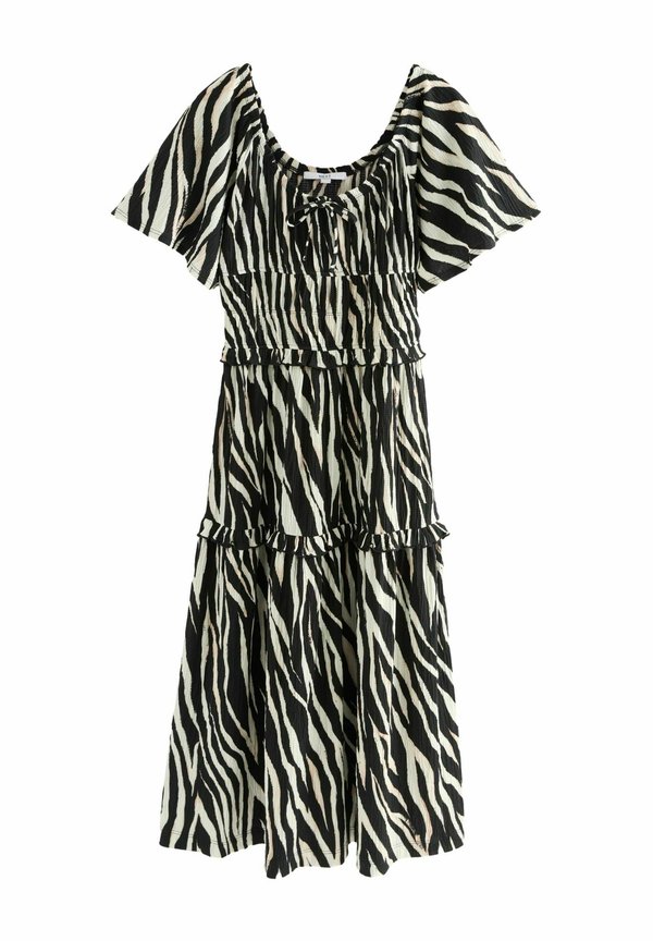 SHORT SLEEVE TIE FRONT TEXTURED - Maxikleid