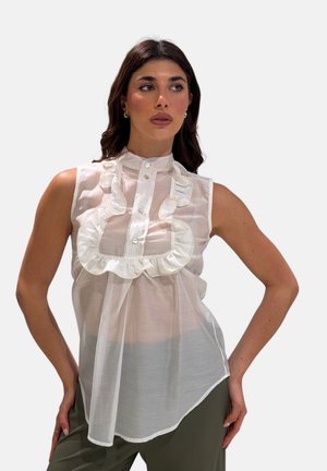 Dixie CAMICIA SMANICATA CON DETTAGLIO RUCHES - Camicetta - avorio