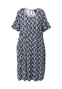 Ulla Popken GRAPHIC SHORT SLEEVE MIDI - Trikoomekko - marine