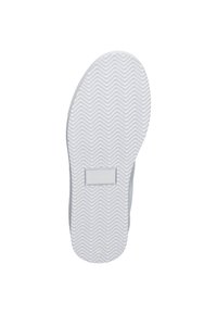 Suola di scarpa in gomma bianca con un motivo a zigzag, dotata di un piccolo logo rettangolare con la dicitura "SHABBIES" vicino al tallone.