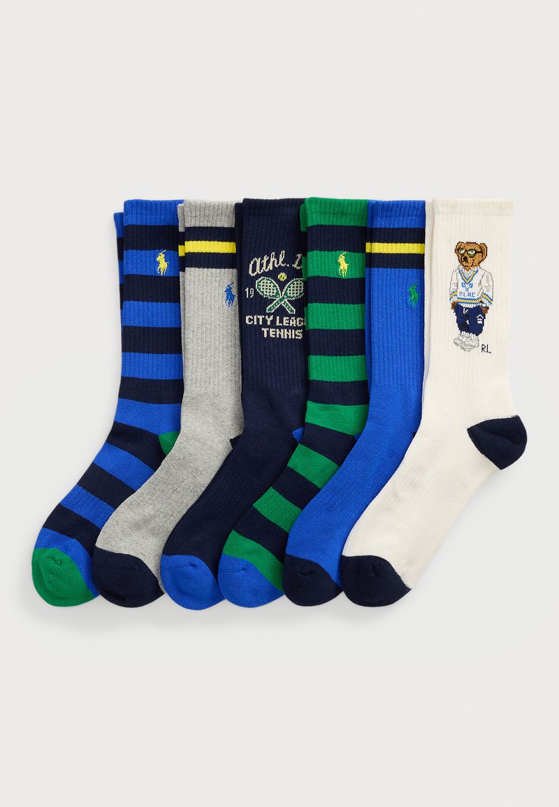 Polo Ralph Lauren POLO BEAR COTTON-BLEND CREW SOCK 6 PACK - Calze - navy/blue/white/grey heather/green