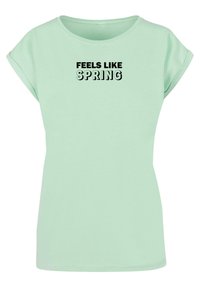 Merchcode SPRING FEELS LIKE EXTENDED SHOULDER - T-shirts med print - neo mint
