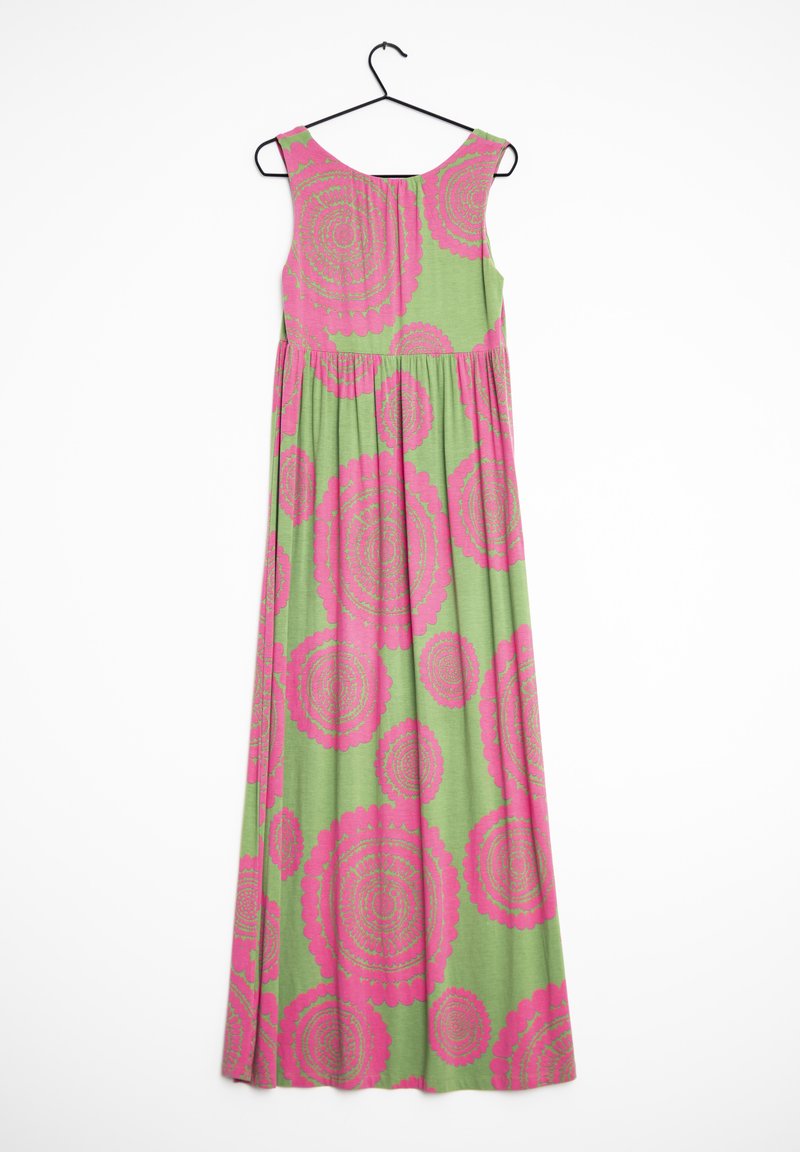 boden pink and green dress Arabella Linen Blend Dress - Pink, Rich Emerald Stripe