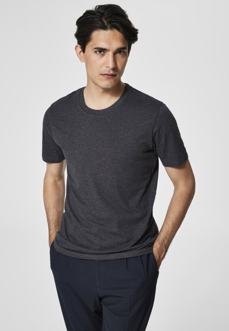 Selected Homme SHDTHEPERFECT - Camiseta básica - anthracite