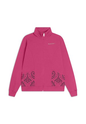 CON COLLO ALTO E DETTAGLI FLOREALI - Felpa con zip - beetroot purple