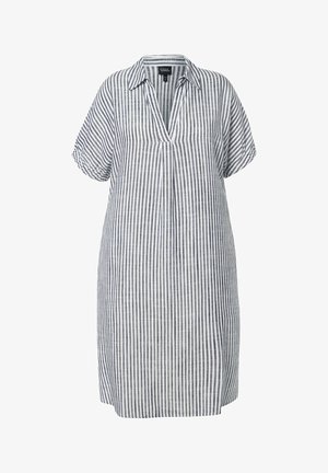 Ulla Popken COASTAL STRIPED SHORT SLEEVE COLLARED - Vestido informal - marine