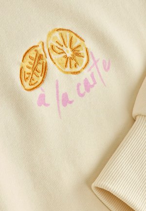 Next CHAMPAGE AND OYSTER FUN LEMON SUMMER LONGLINE GRAPHIC CREWNECK - Sweatshirt - ecru