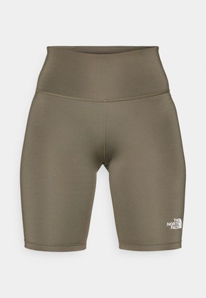 Hoch geschnittene Fahrradhose in Olivgrün, aus dehnbarem Material. Verfügt über ein Logo am unteren linken Bein und glatte Nähte überall.