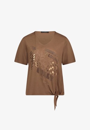 Betty Barclay, BETTY BARCLAY MIT SCHLEIFENKNOTEN BASIC SHIRT - T-shirts print - classic nougat