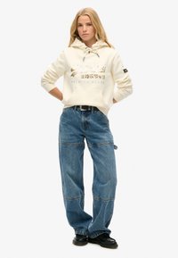 Superdry & Co EMBELLISHED VINTAGE LOGO GRAPHIC - Felpa con cappuccio - cream