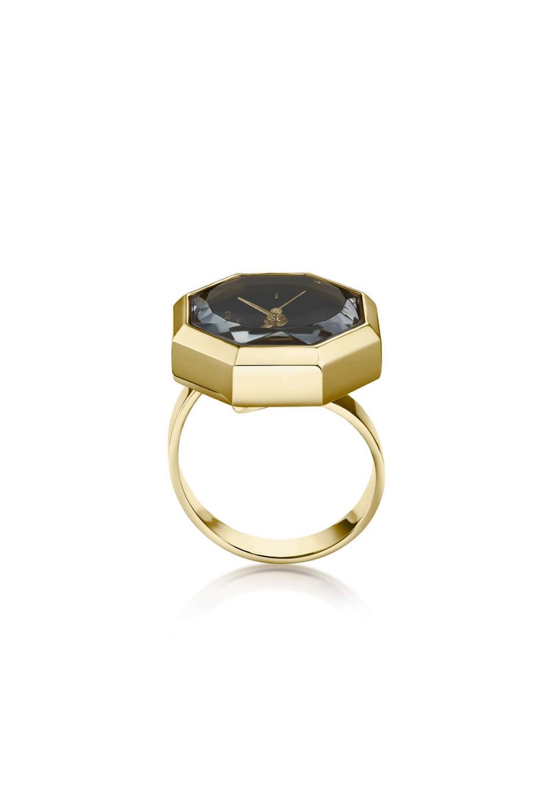 Bague Carrée En Cuir Rose Foncé Et Noir Avec Paillettes - Moderne Et Originale - Neuf Sans Emballage