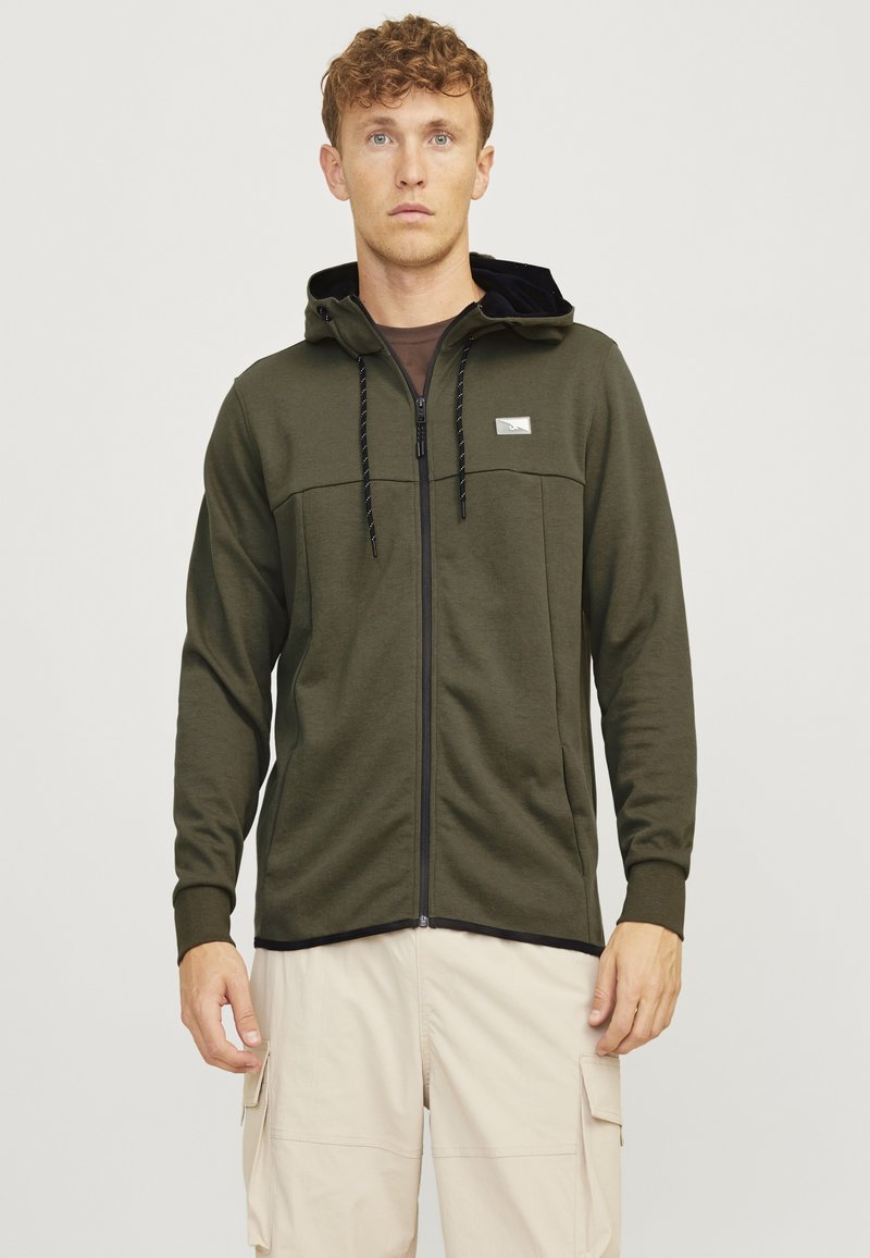 Jack & Jones JCOAIR HOOD - Mikina na zip - dusty olive