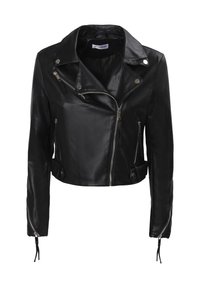 BIKER - Chaqueta de cuero sintético - black