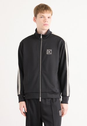STRIPE TRACK JACKET - Tröja med dragkedja - black