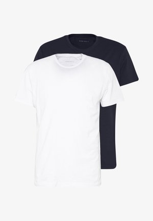 2 PACK - T-Shirt basic - white/dark blue