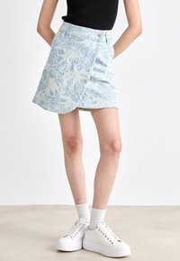 BOSS - SKIRT MINI - A-vonalú szoknya - medium blue Miniatűr kép 1