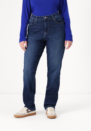 ONLY Carmakoma CARSUI MID - Tiesaus kirpimo džinsai - dark blue denim