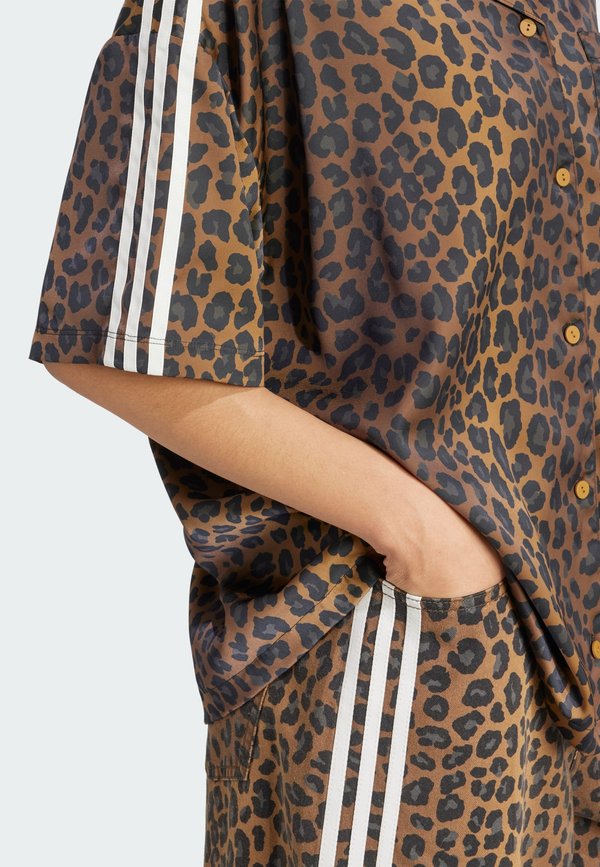 LEO PRINT SATIN - Button-down blouse - multicolor bronze strata3