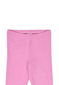 Roze katoenen leggings met een gladde textuur, een strakke pasvorm en een elastische tailleband. Bevat een middennaad aan de voorkant en achterkant.