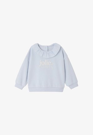 Vertbaudet, RÜSCHENKRAGEN MIT FEINEN STREIFEN JOLIE CHERRY - Sweatshirt - helles blau