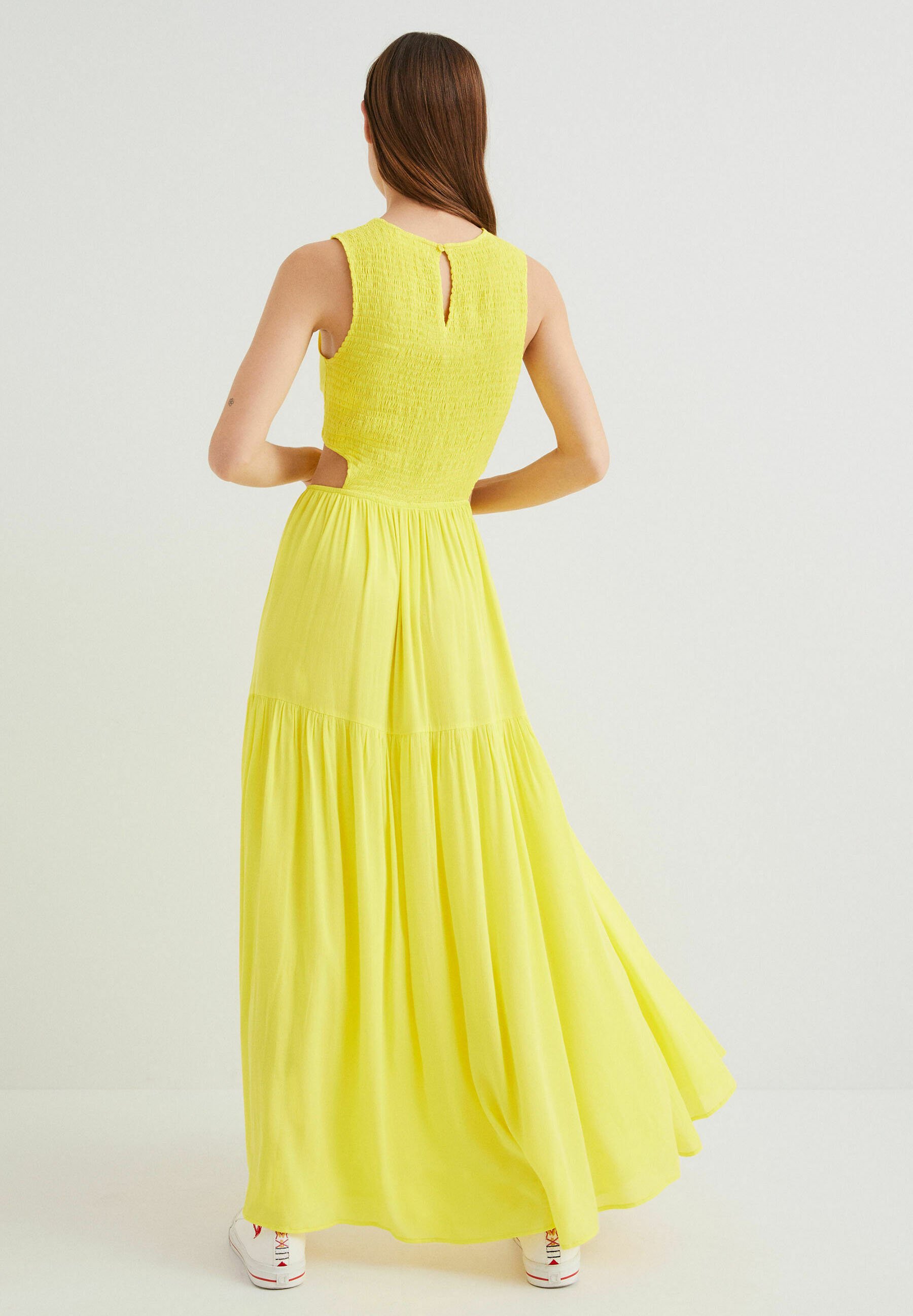 Desigual CUT-OUT - Vestido largo - yellow/amarillo - Zalando.es