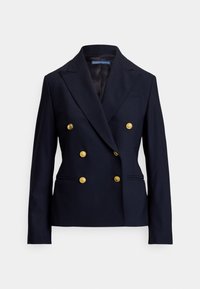DOUBLE-BREASTED STRETCH-WOOL BLAZER - Blazer - navy