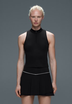 OYSHO, SLEEVELESS HALF-ZIP - Débardeur - black