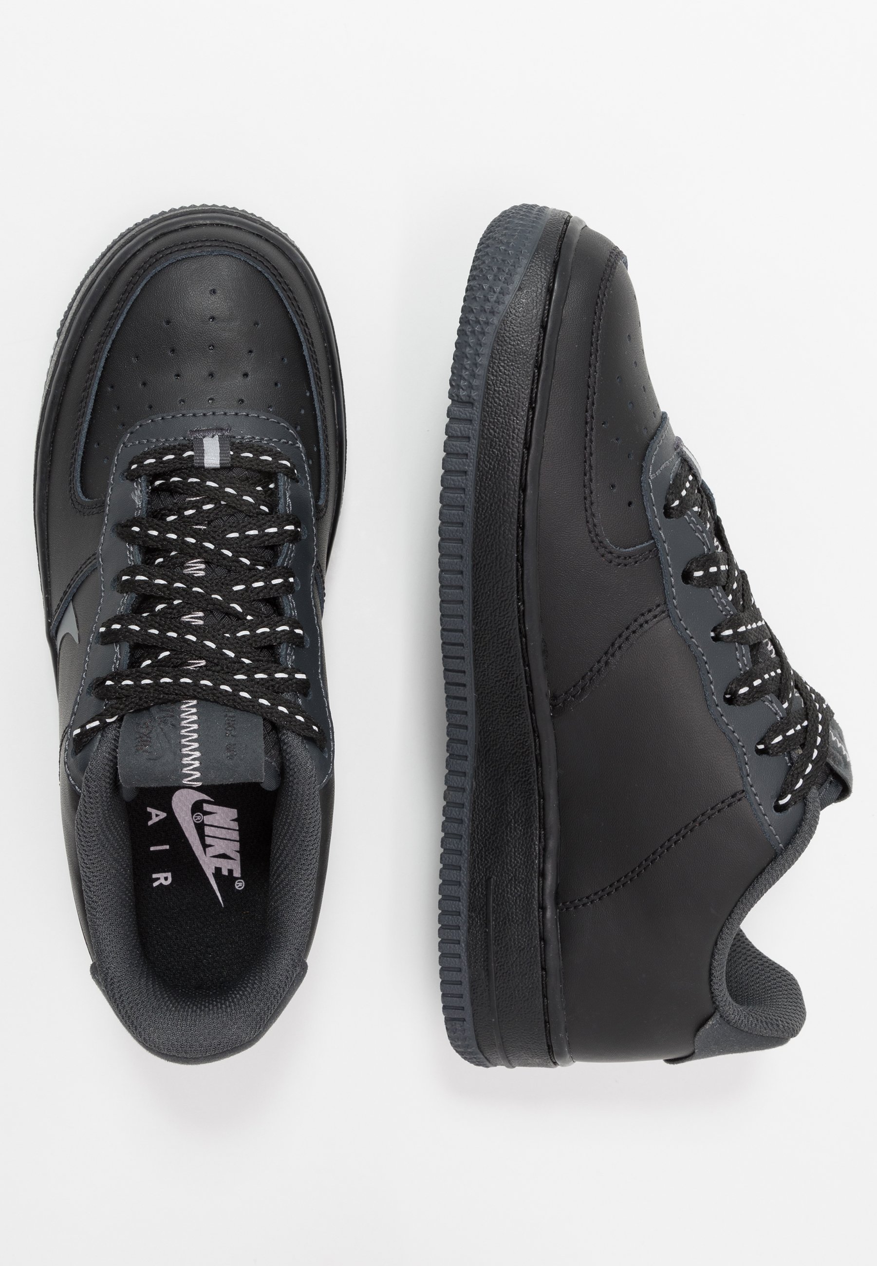 black and silver nike air force 1