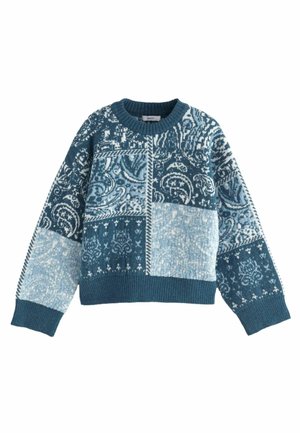 PAISLEY JACQUARD PATTERN - Strickpullover - blue white