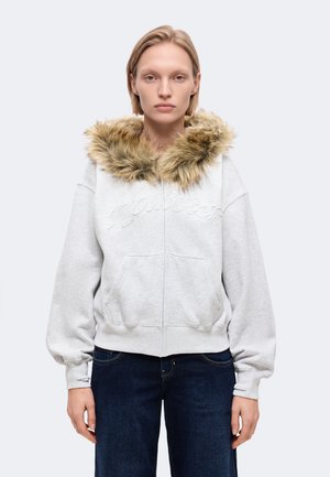 Hollister Co., GRAPHIC TRIM - Суитшърт с цип - light grey