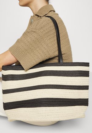 Handbag - beige/black