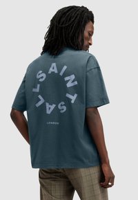 AllSaints TIERRA CREW - Print T-shirt - marine blue
