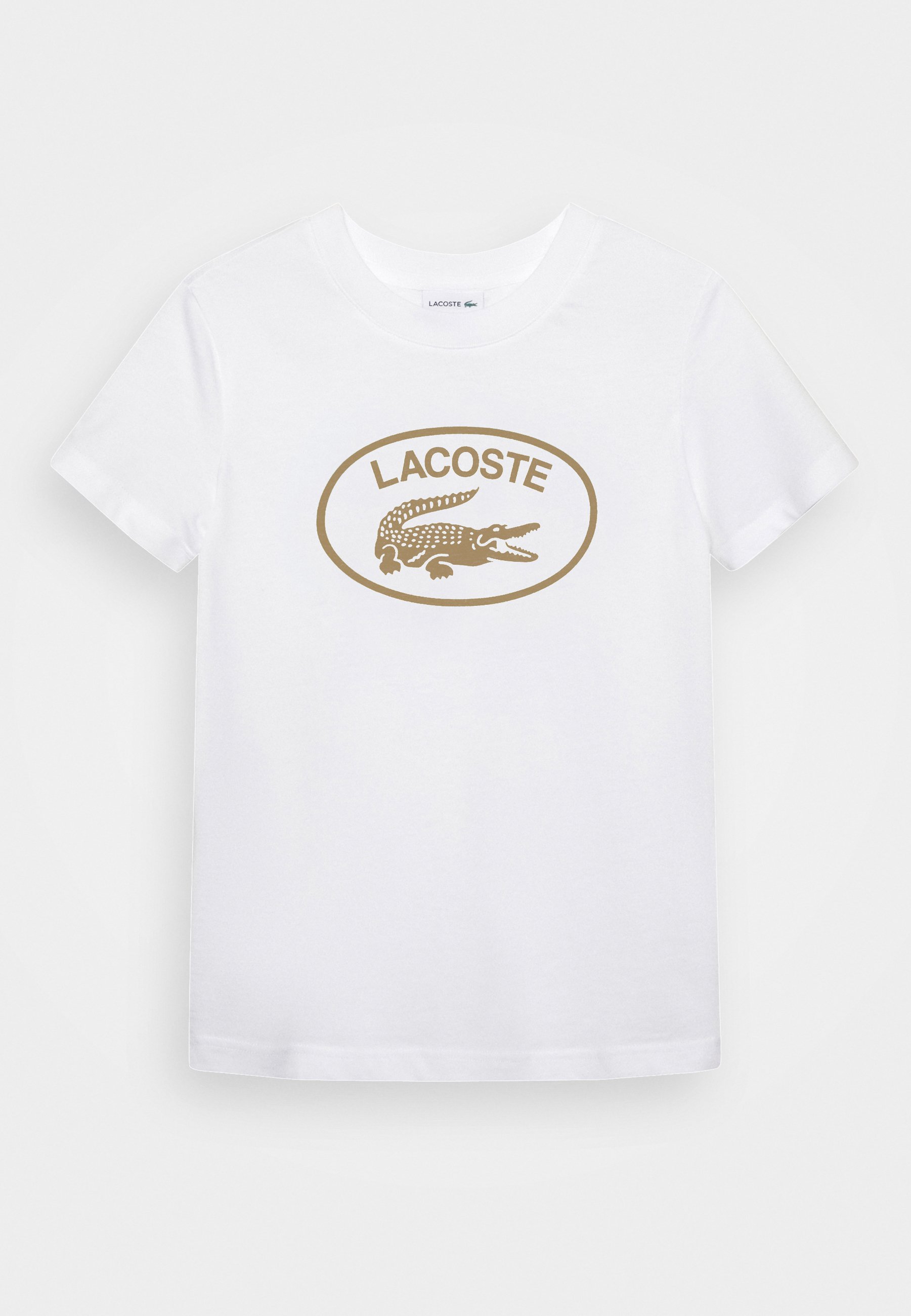 White and gold lacoste shirt Clearance