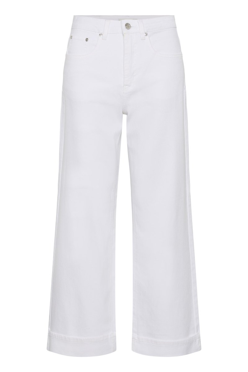 Gestuz LIVIA - Calças de ganga de perna direita - white wash/ganga ...