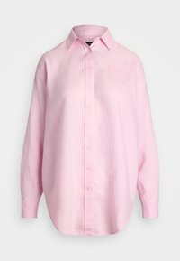 OVERSIZE FLORAL LOGO LINEN SHIRT - Camicia - hint of pink