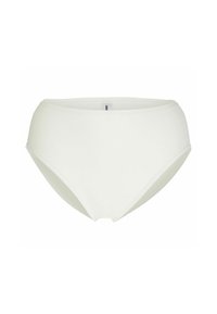 White cotton high-waisted underwear with smooth texture, featuring a clean design and subtle waistband detail.