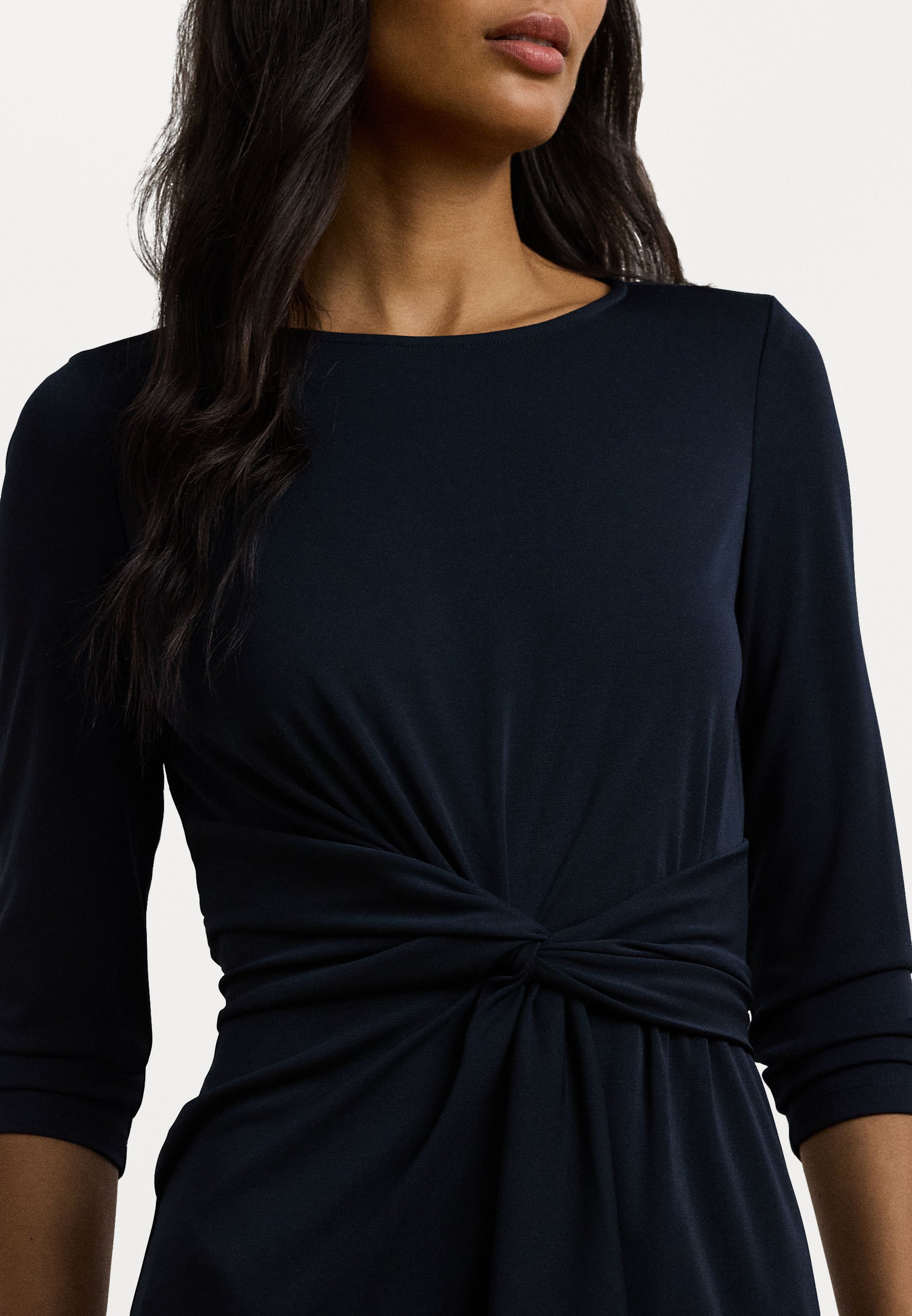 Lauren Ralph Lauren TWIST FRONT STRETCH JERSEY MIDI DRESS