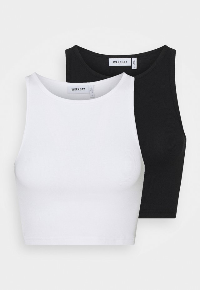 STELLA CROP 2 PACK - Top - black/white
