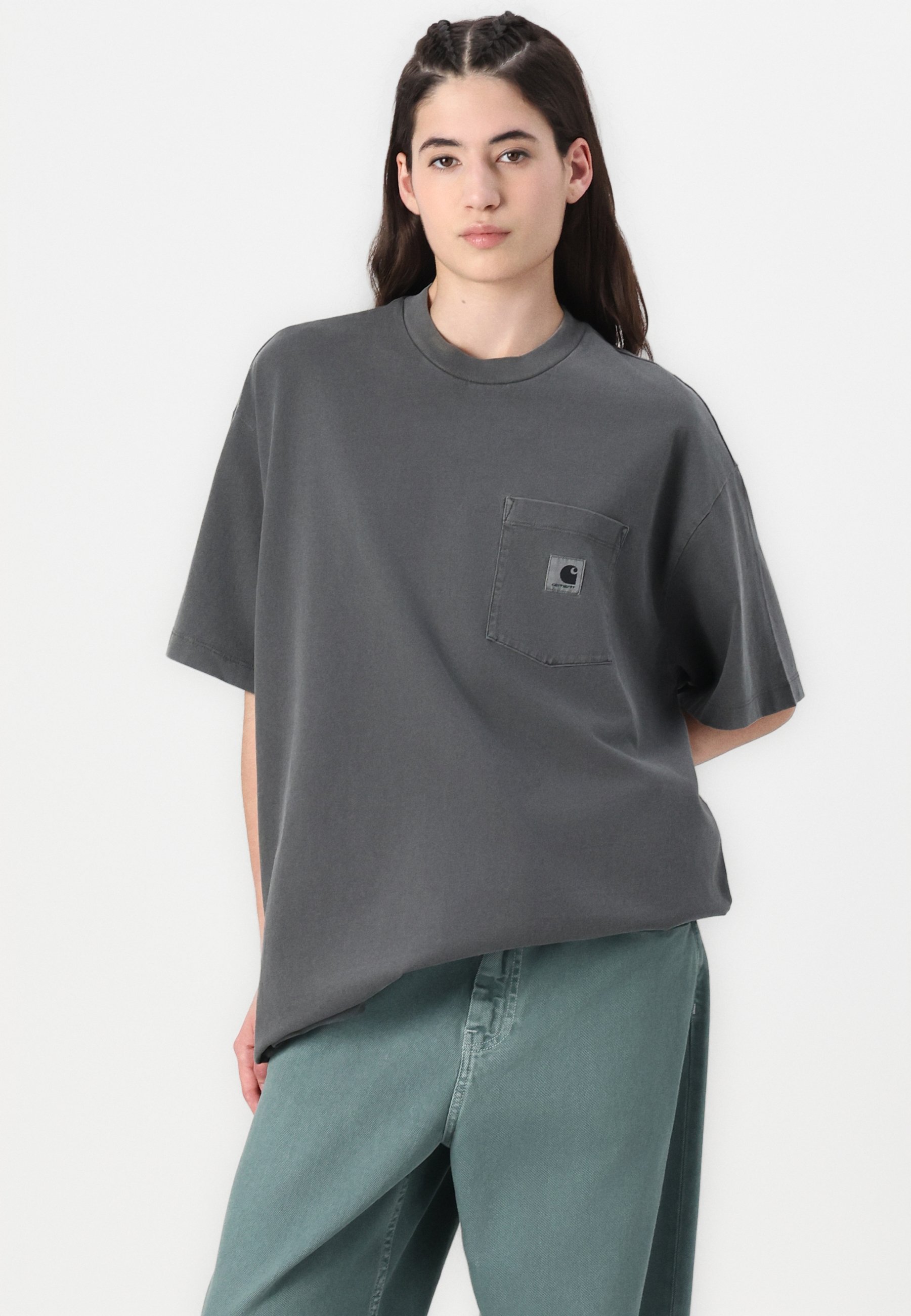 Carhartt WIP NELSON GRAND - Basic T-shirt - graphite garment dyed