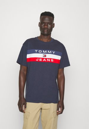Tommy Jeans COLORBLOCK TEE - T-shirt imprimé - twilight navy