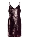 JXSIA SEQUIN V-NECK DRESS - Cocktailjurk - cabernet