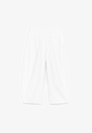 ARKET, ARKET BARREL-LEG COTTON TROUSERS - Pantalon classique - white