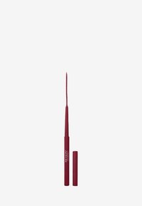 Crayon à lèvres rétractable bordeaux avec une pointe fine et effilée. Corps en plastique élégant, avec un capuchon assorti. Marquage de la marque sur le fût en texte blanc.